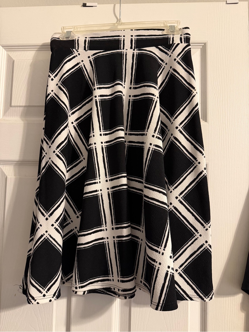 Black & White Plaid Circle Skirt - Classic Skater Style